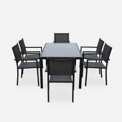 Tuintafel met 6 stoelen aluminium