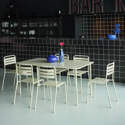 Tuintafel met 6 stoelen metaal
