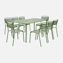 Tuintafel met 8 stoelen metaal