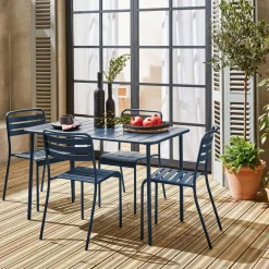Tuintafel met 4 stoelen metaal