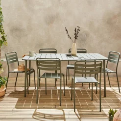 Tuintafel met 6 stoelen metaal