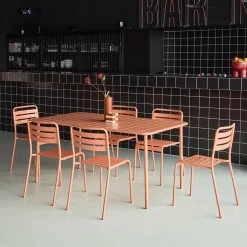 Tuintafel met 6 stoelen metaal