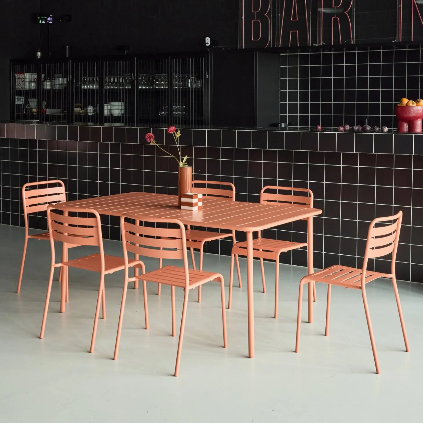 Tuintafel met 6 stoelen metaal