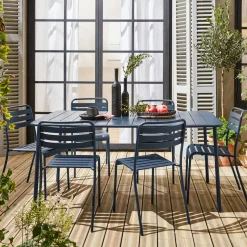 Tuintafel met 6 stoelen metaal