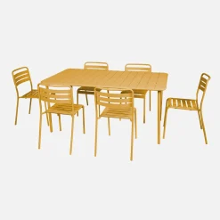Tuintafel met 6 stoelen metaal