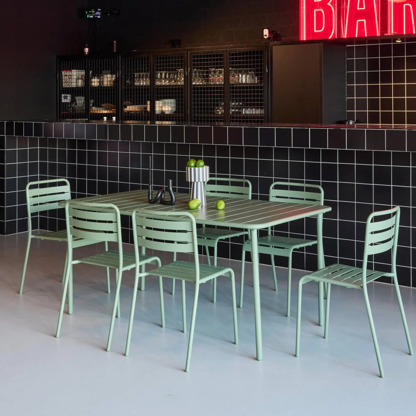 Tuintafel met 6 stoelen metaal