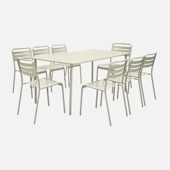 Tuintafel met 8 stoelen metaal