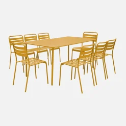 Tuintafel met 8 stoelen metaal