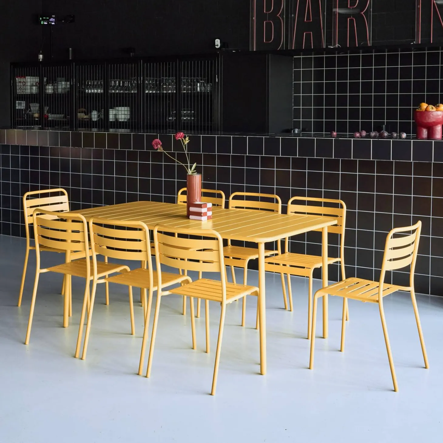 Tuintafel met 8 stoelen metaal
