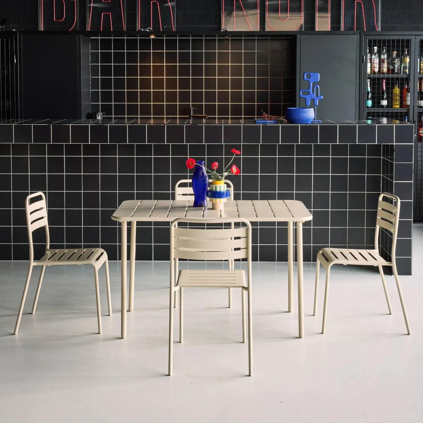 Tuintafel met 4 stoelen metaal