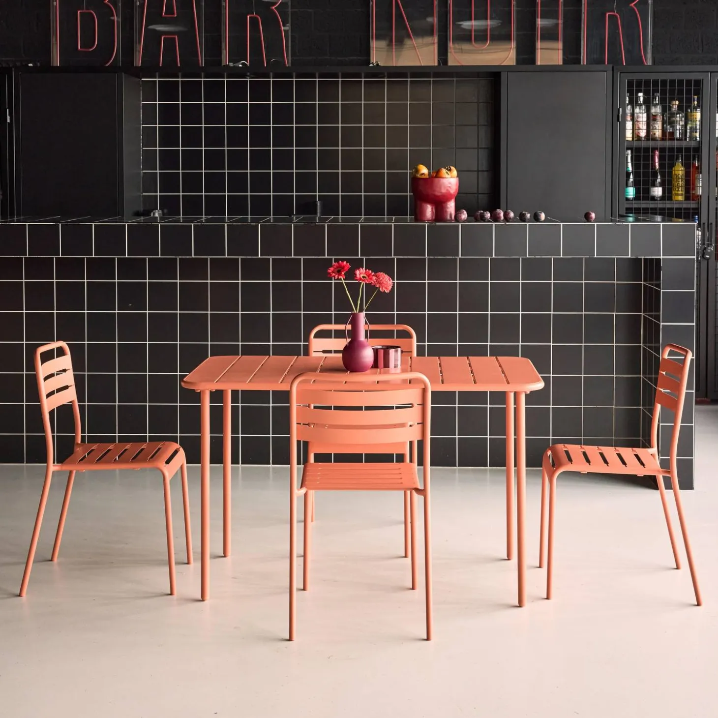 Tuintafel met 4 stoelen metaal