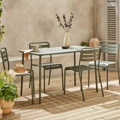 Tuintafel met 4 stoelen metaal