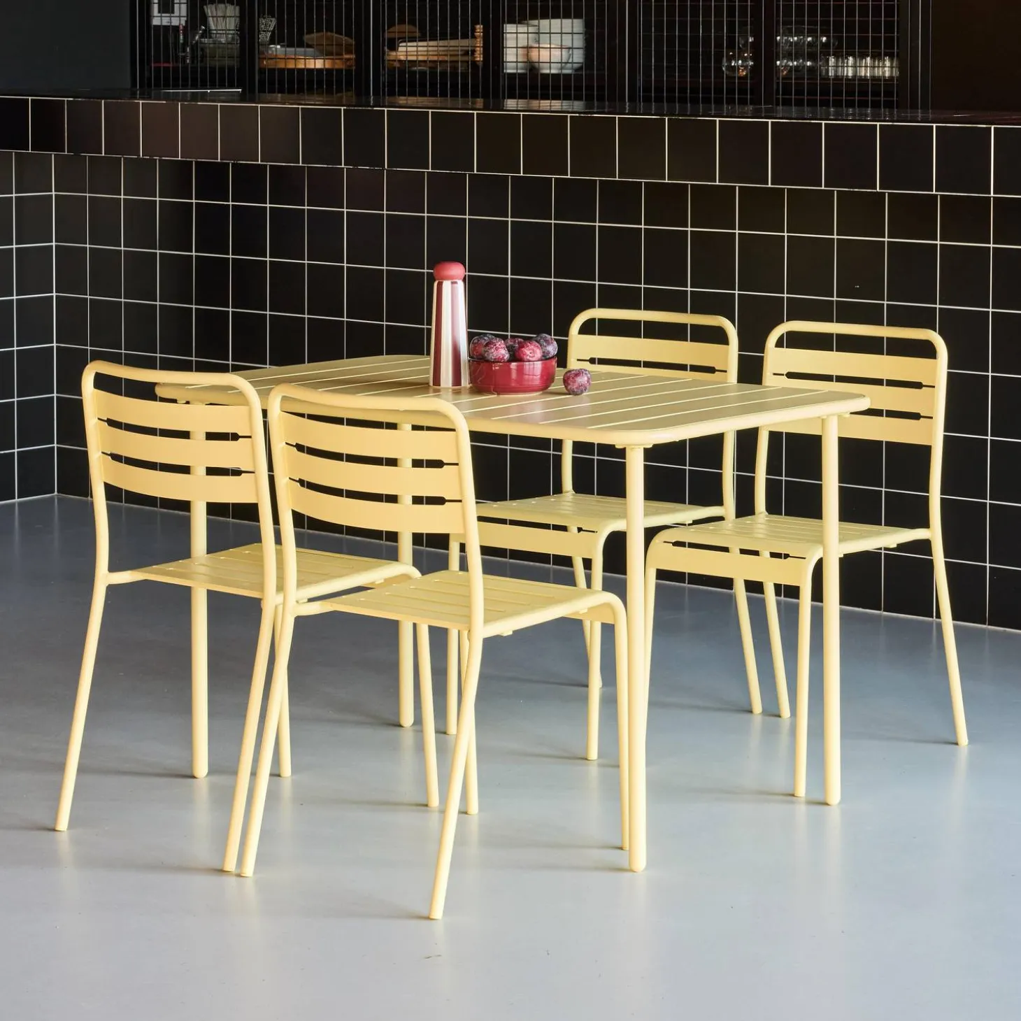 Tuintafel met 4 stoelen metaal