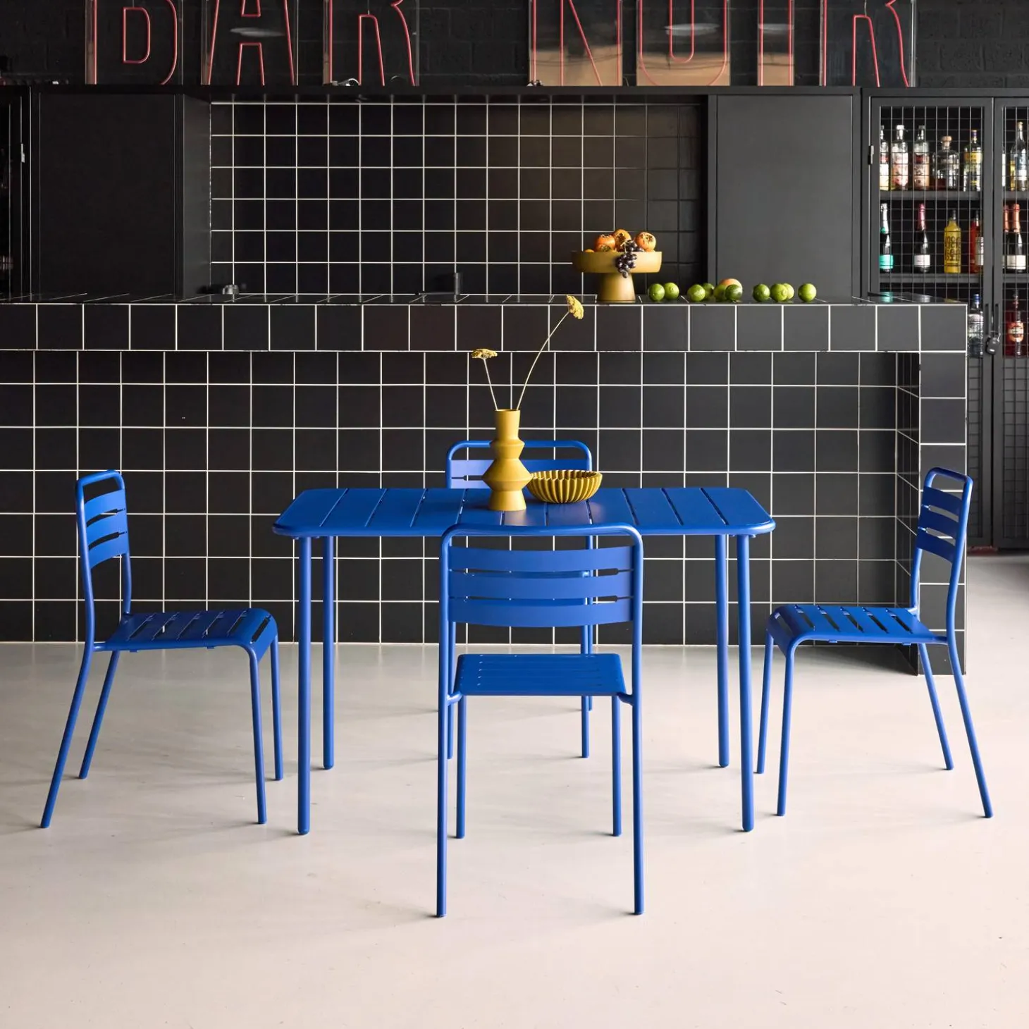 Tuintafel met 4 stoelen metaal