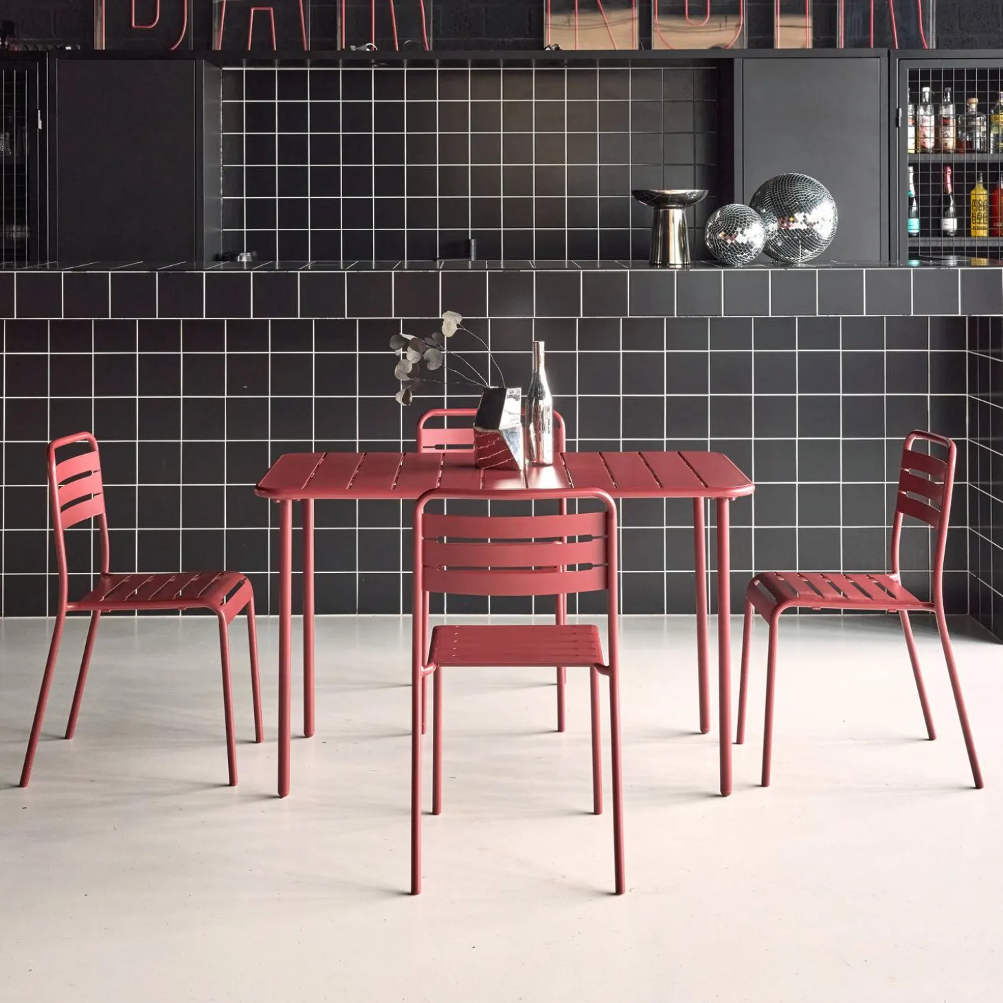 Tuintafel met 4 stoelen metaal