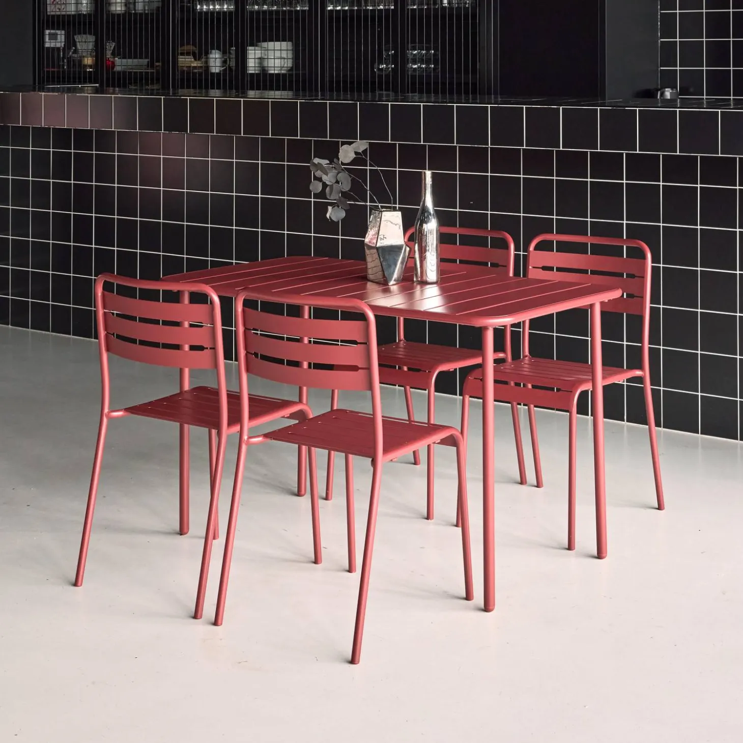 Tuintafel met 4 stoelen metaal
