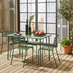 Tuintafel met 4 stoelen metaal