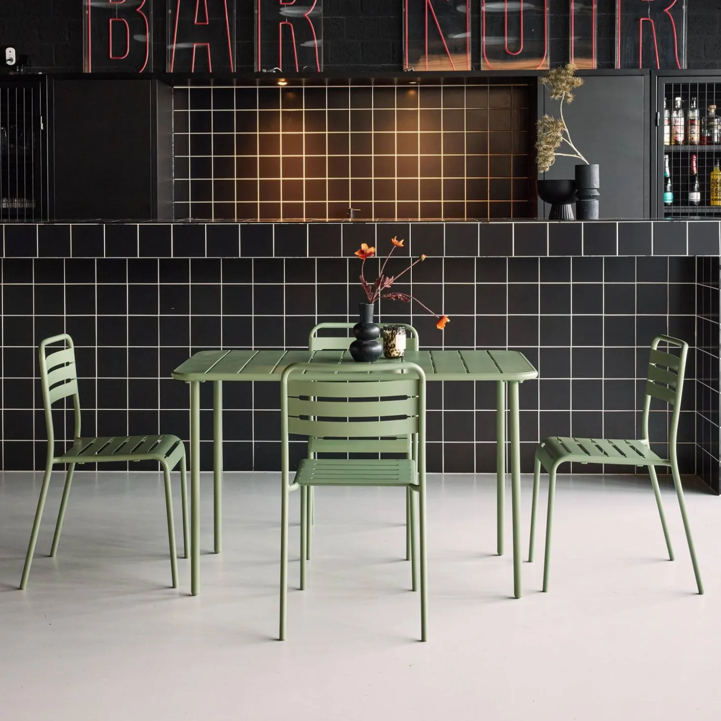 Tuintafel met 4 stoelen metaal
