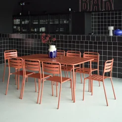 Tuintafel met 8 stoelen metaal