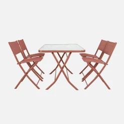 Tuintafel met 4 stoelen opklapbaar