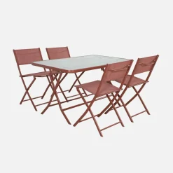 Tuintafel met 4 stoelen opklapbaar