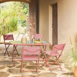 Tuintafel met 4 stoelen opklapbaar
