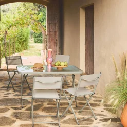 Tuintafel met 4 stoelen opklapbaar