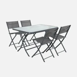 Tuintafel met 4 stoelen opklapbaar