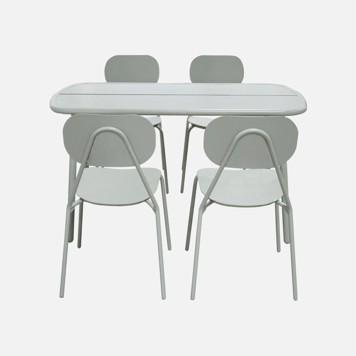 Tuintafel met 4 stoelen van aluminium