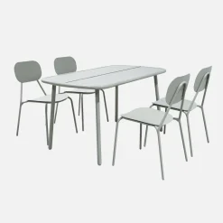 Tuintafel met 4 stoelen van aluminium