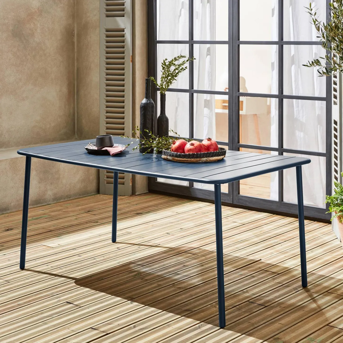 Tuintafel 6-8 plaatsen metaal