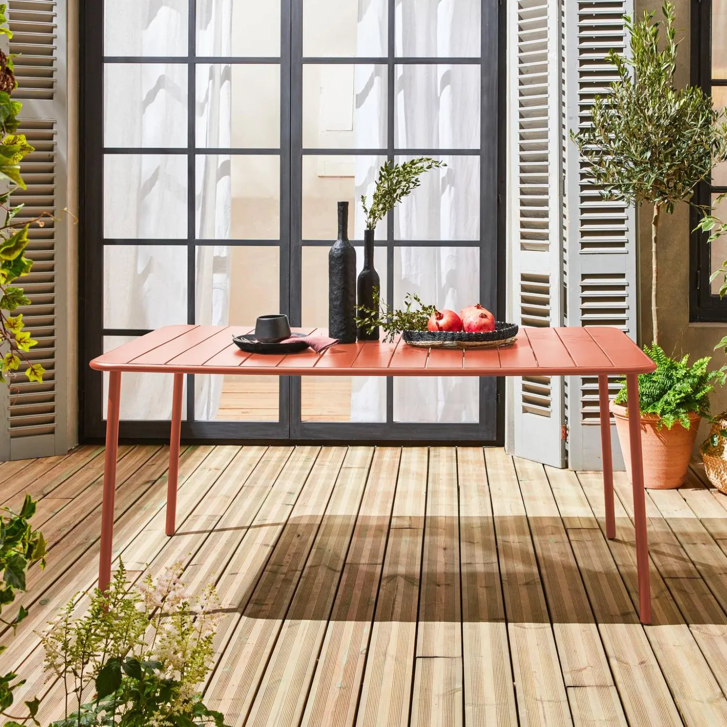 Tuintafel 6-8 plaatsen metaal