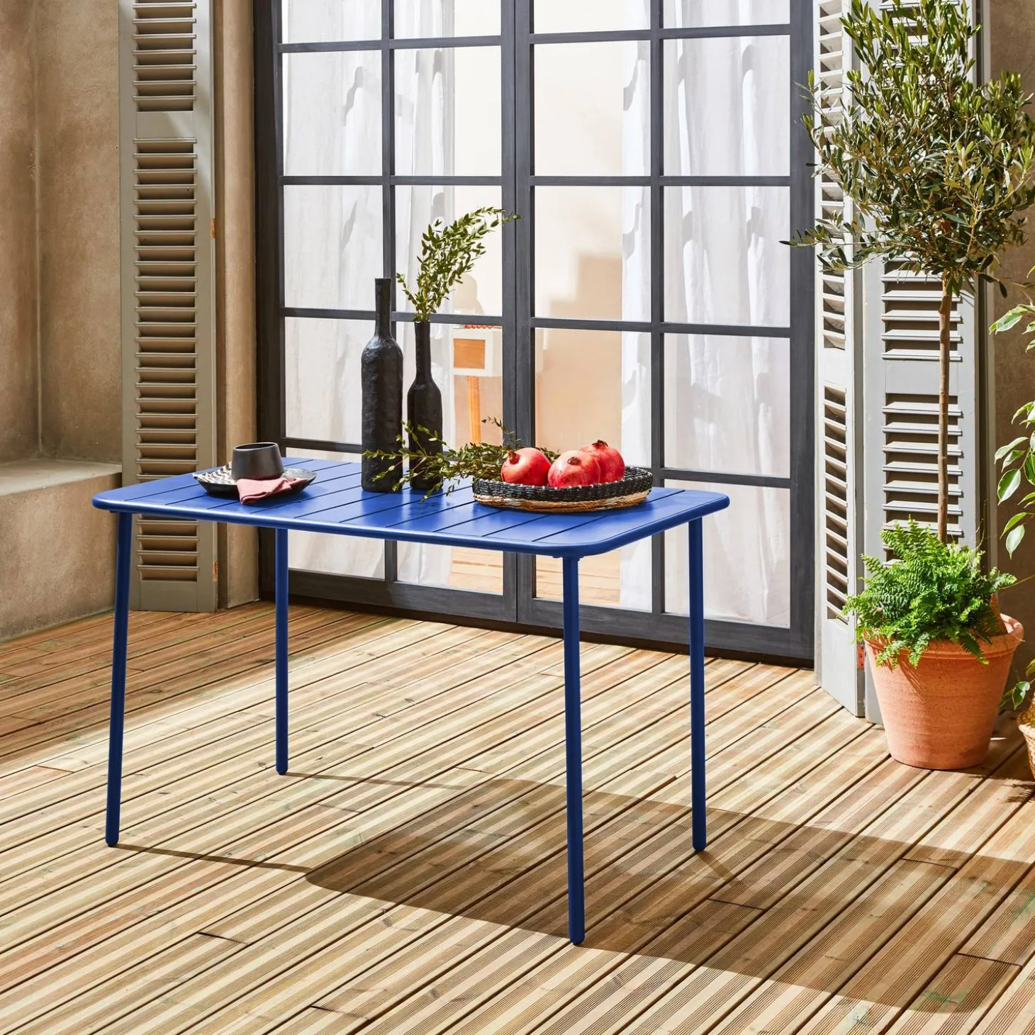 Tuintafel 4 plaatsen metaal