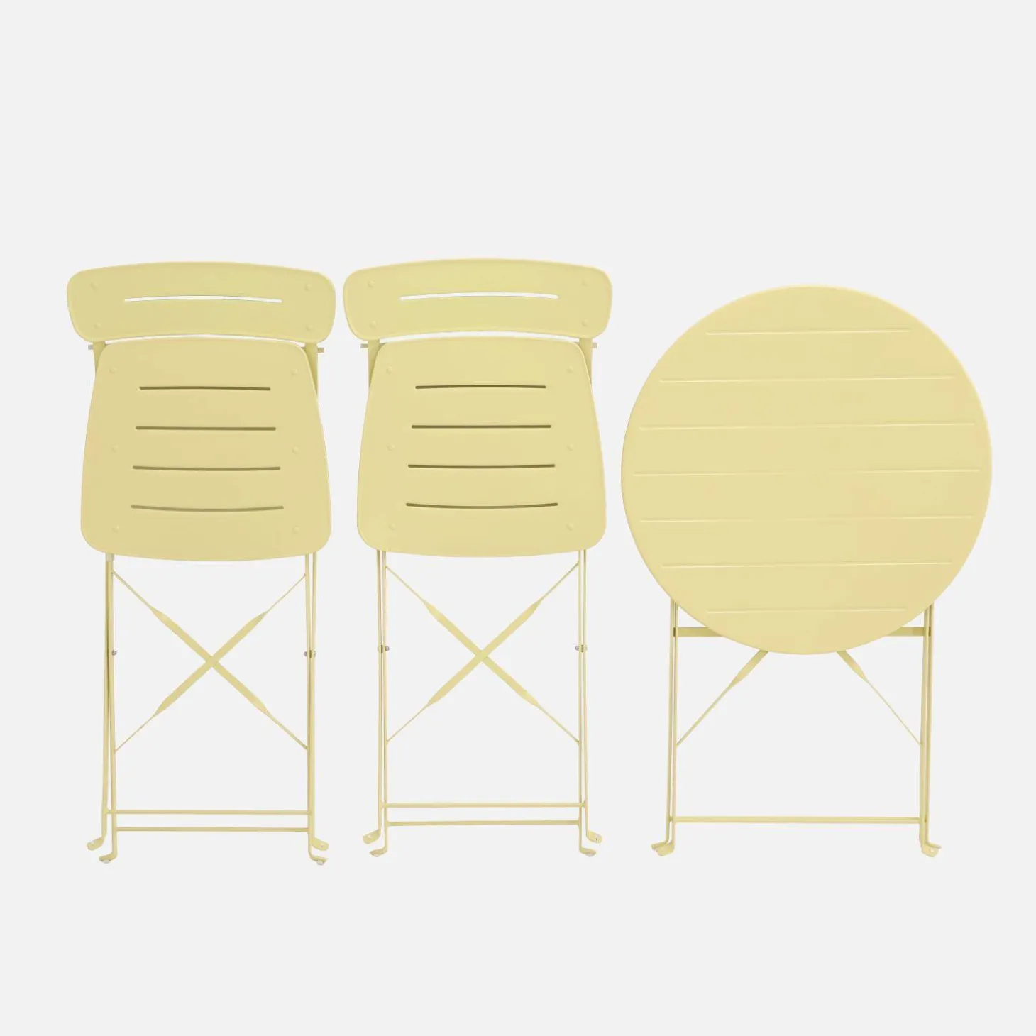 Tuintafel rond + 2 stoelen bistrostijl opklapbaar staal