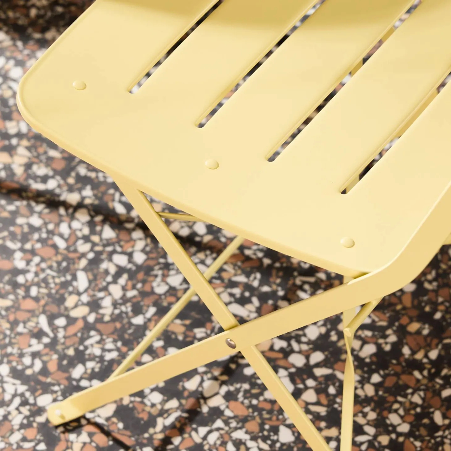 Tuintafel rond + 2 stoelen bistrostijl opklapbaar staal