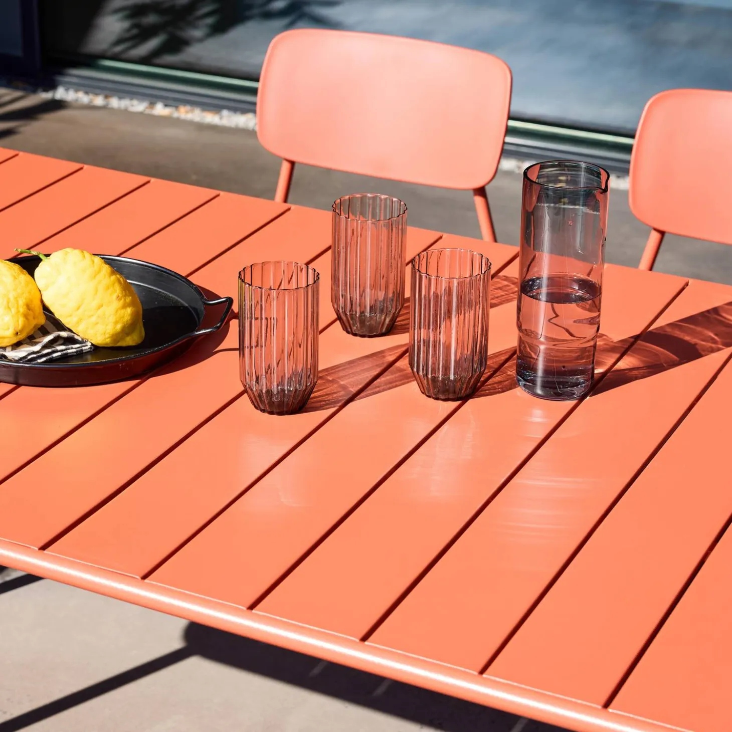 Tuintafel + 6 stoelen metaal