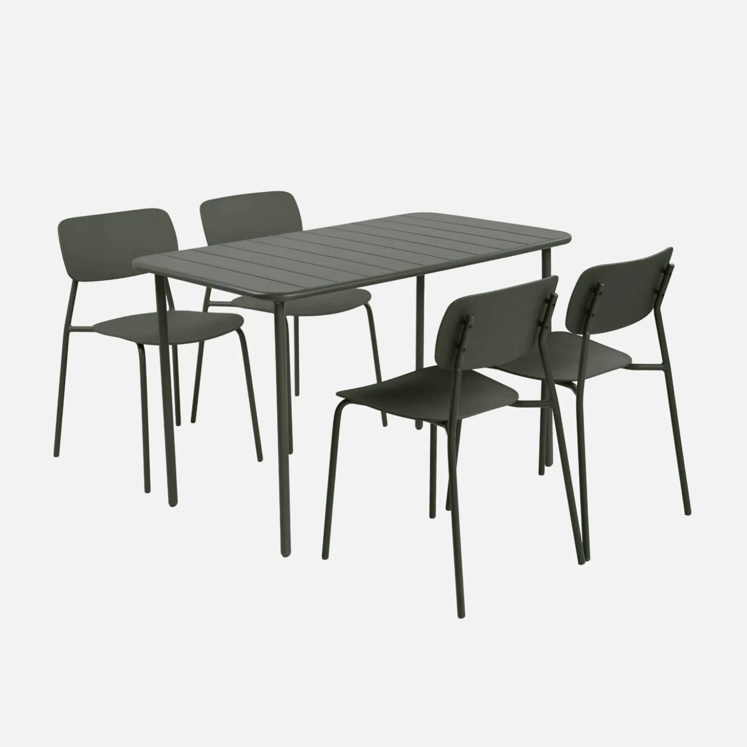 Tuintafel + 4 stoelen metaal