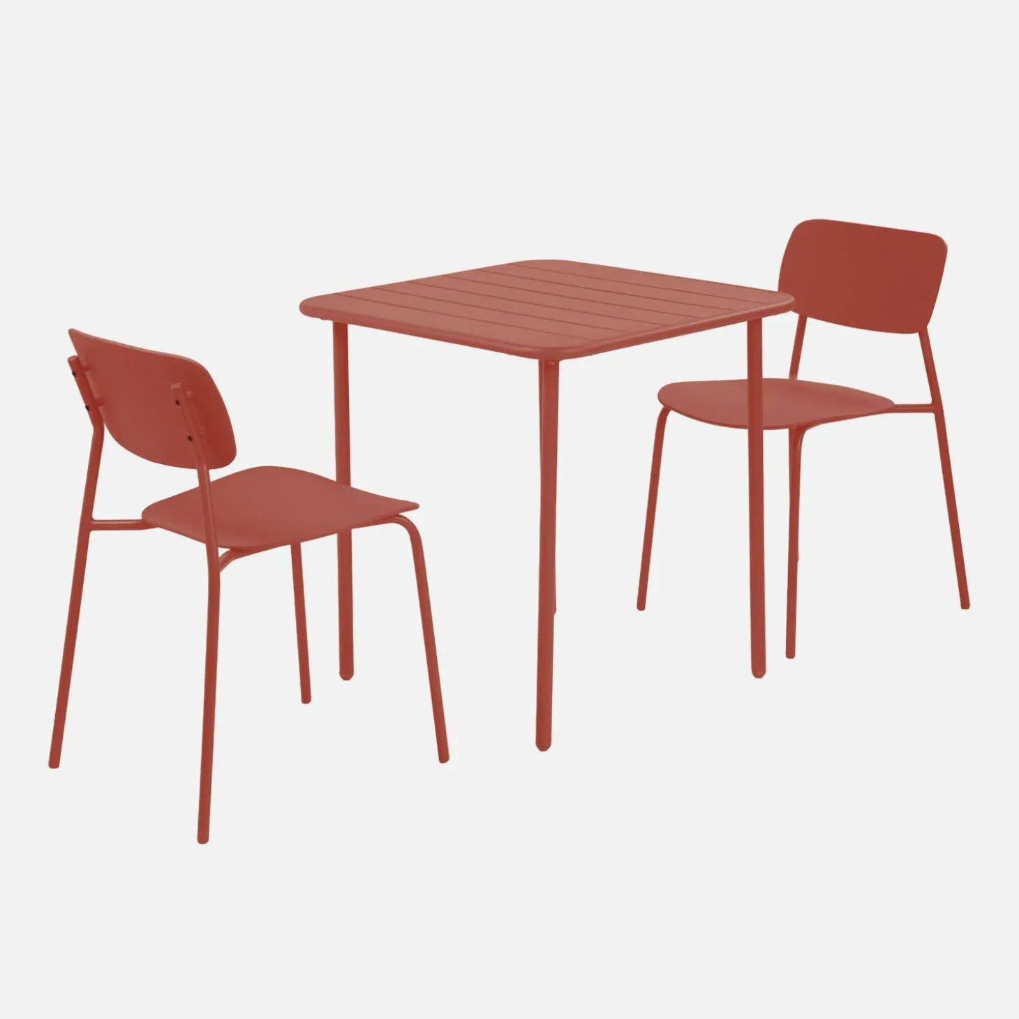 Tuintafel + 2 stoelen metaal