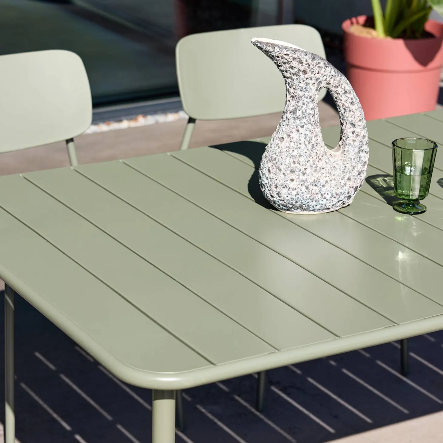 Tuintafel + 6 stoelen metaal
