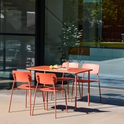 Tuintafel + 4 stoelen metaal
