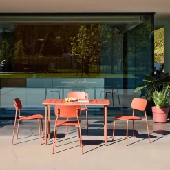 Tuintafel + 4 stoelen metaal