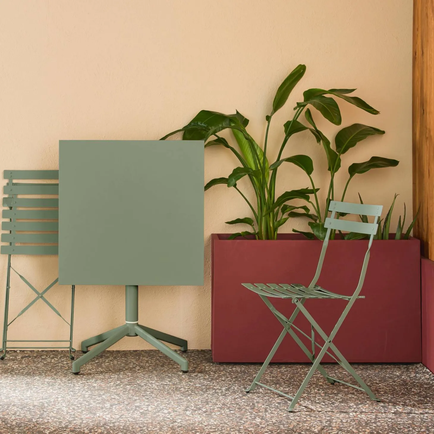 Tuintafel + 2 stoelen opklapbaar bistro metaal