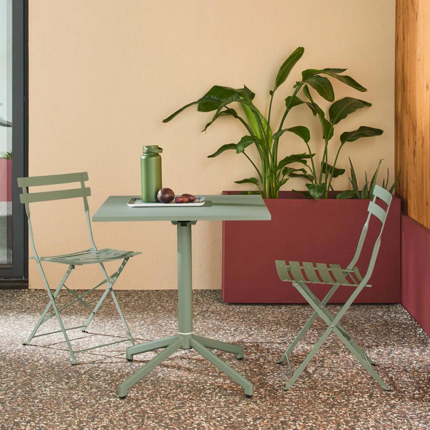 Tuintafel + 2 stoelen opklapbaar bistro metaal