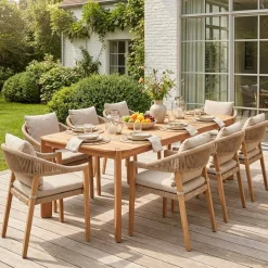 Tuintafel van acaciahout met plek voor 6 personen
