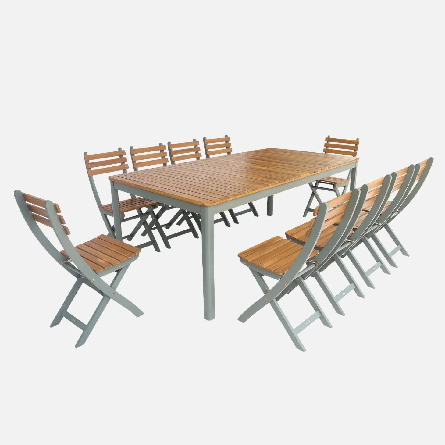 Tuintafel van acacia met ronde hoeken, voor 8 personen