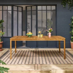 Tuintafel van acacia met ronde hoeken, voor 8 personen