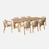 Tuintafel van eucalyptus hout en touw met 8 stoelen