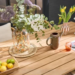 Tuintafel van eucalyptus hout en touw met 8 stoelen