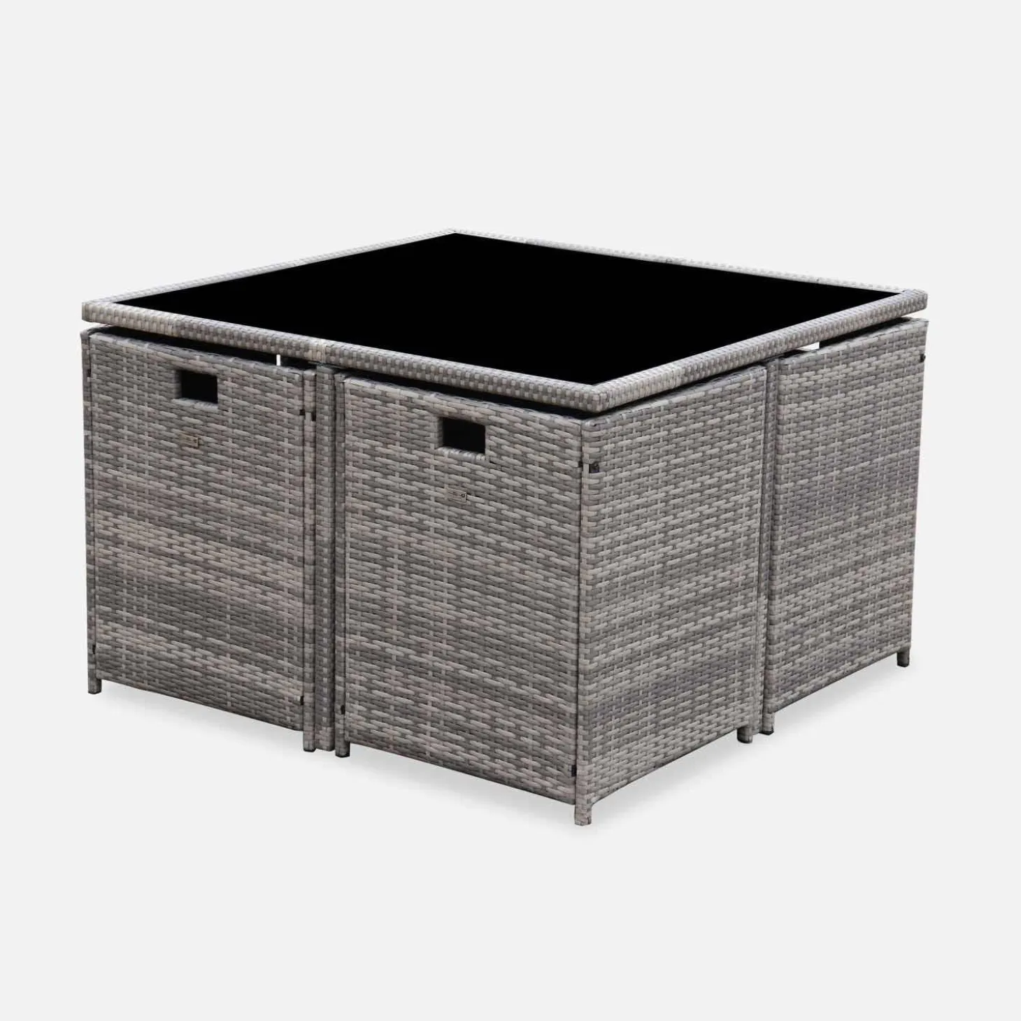 Tuintafel van geweven hars, 4-8 zitplaatsen + beschermhoes
