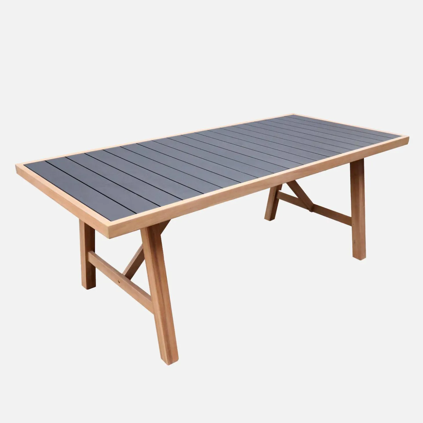 Tuintafel van hout en aluminium voor 8 personen